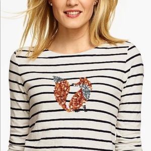 Talbots Long Sleeve  Stripes Sequin Shirt
